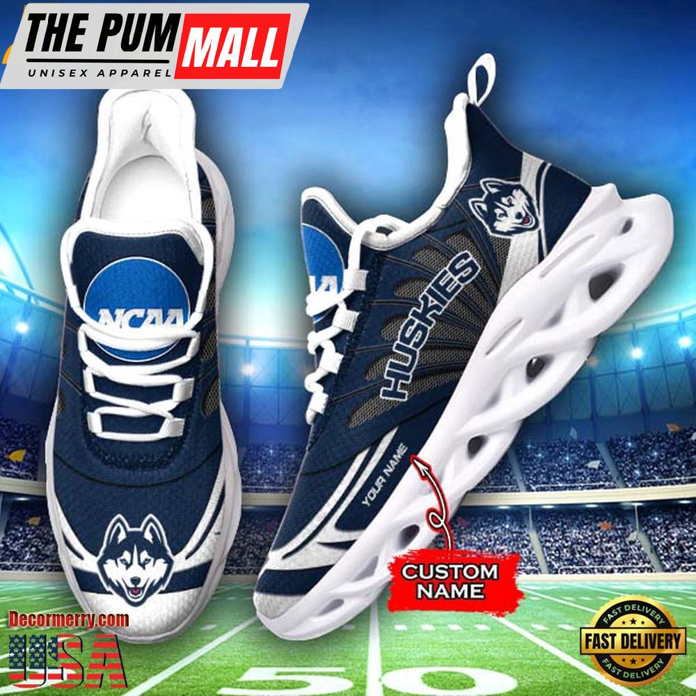 NCAA Connecticut Huskies Custom Name Design Max Soul Shoes Sneakers