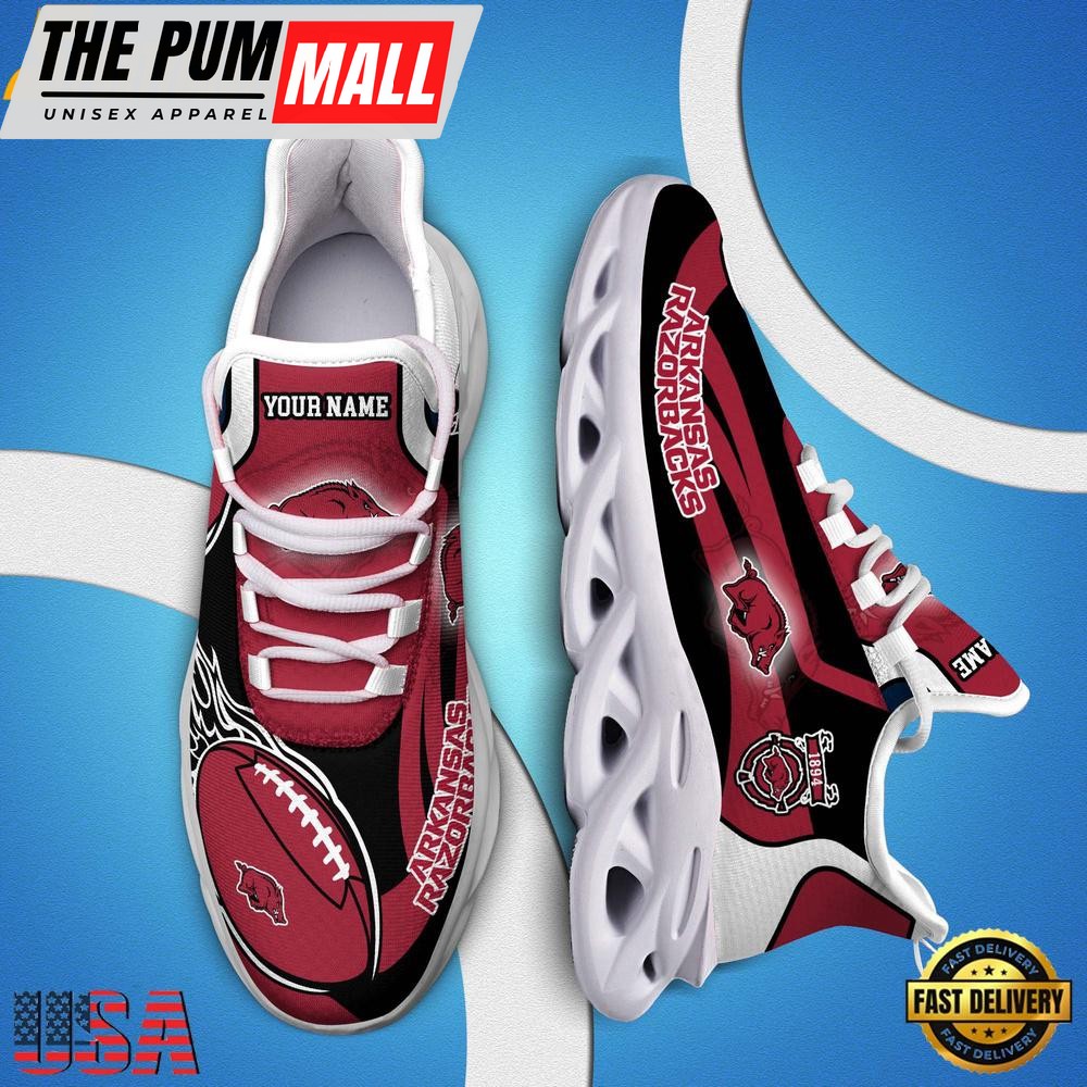 NCAA Custom Name Arkansas Razorbacks Team Sport Max Soul Shoes Running Sneakers