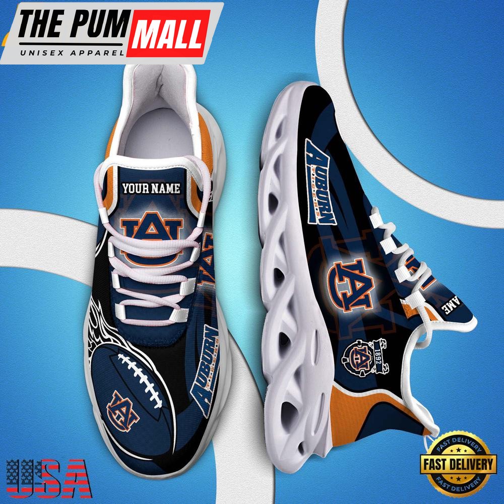 NCAA Custom Name Auburn Tigers Team Sport Max Soul Shoes Running Sneakers