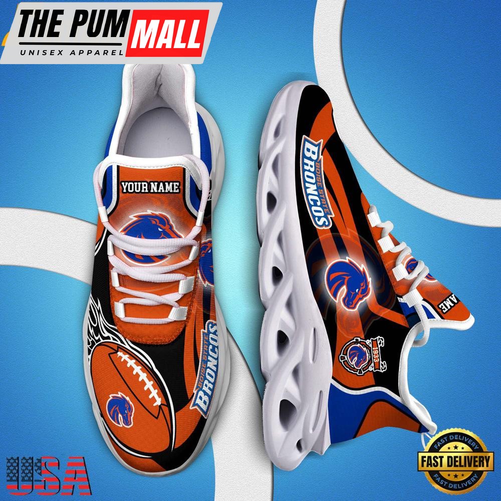 NCAA Custom Name Boise State Broncos Team Sport Max Soul Shoes Running Sneakers