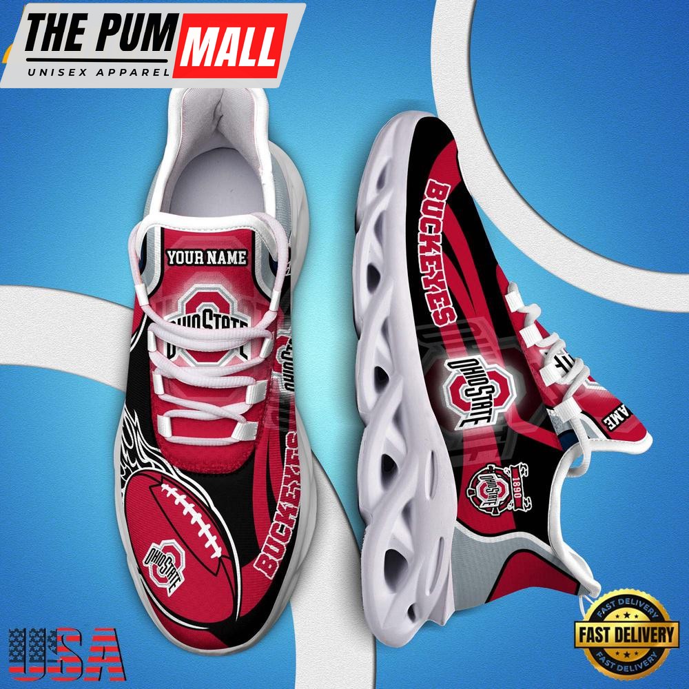 NCAA Custom Name Ohio State Buckeyes Team Sport Max Soul Shoes Running Sneakers