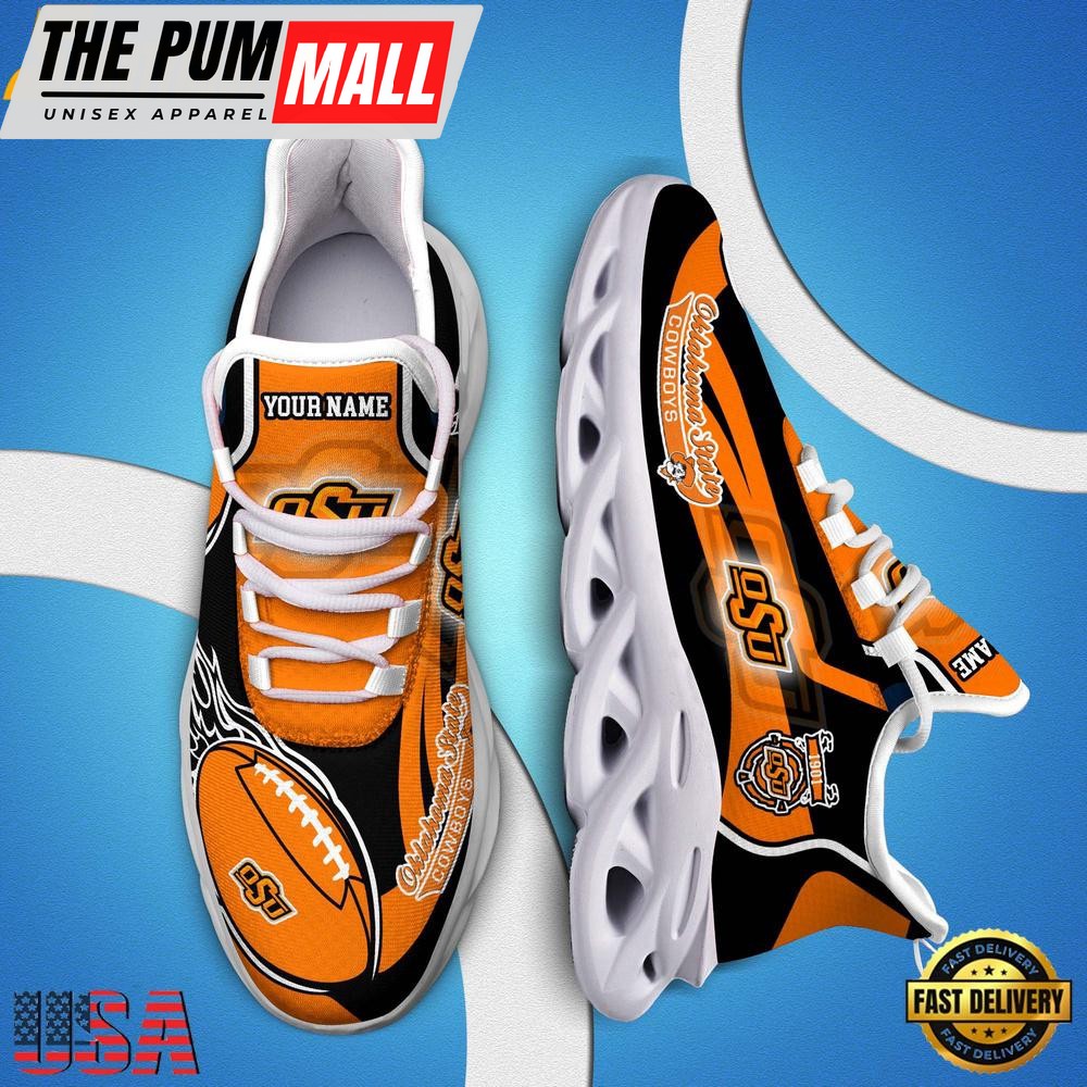 NCAA Custom Name Oklahoma State Cowboys Team Sport Max Soul Shoes Running Sneakers