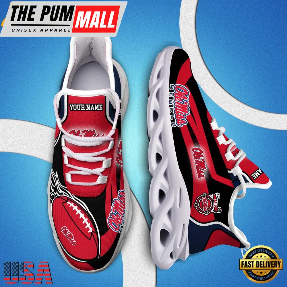 NCAA Custom Name Ole Miss Rebels Team Sport Max Soul Shoes Running Sneakers