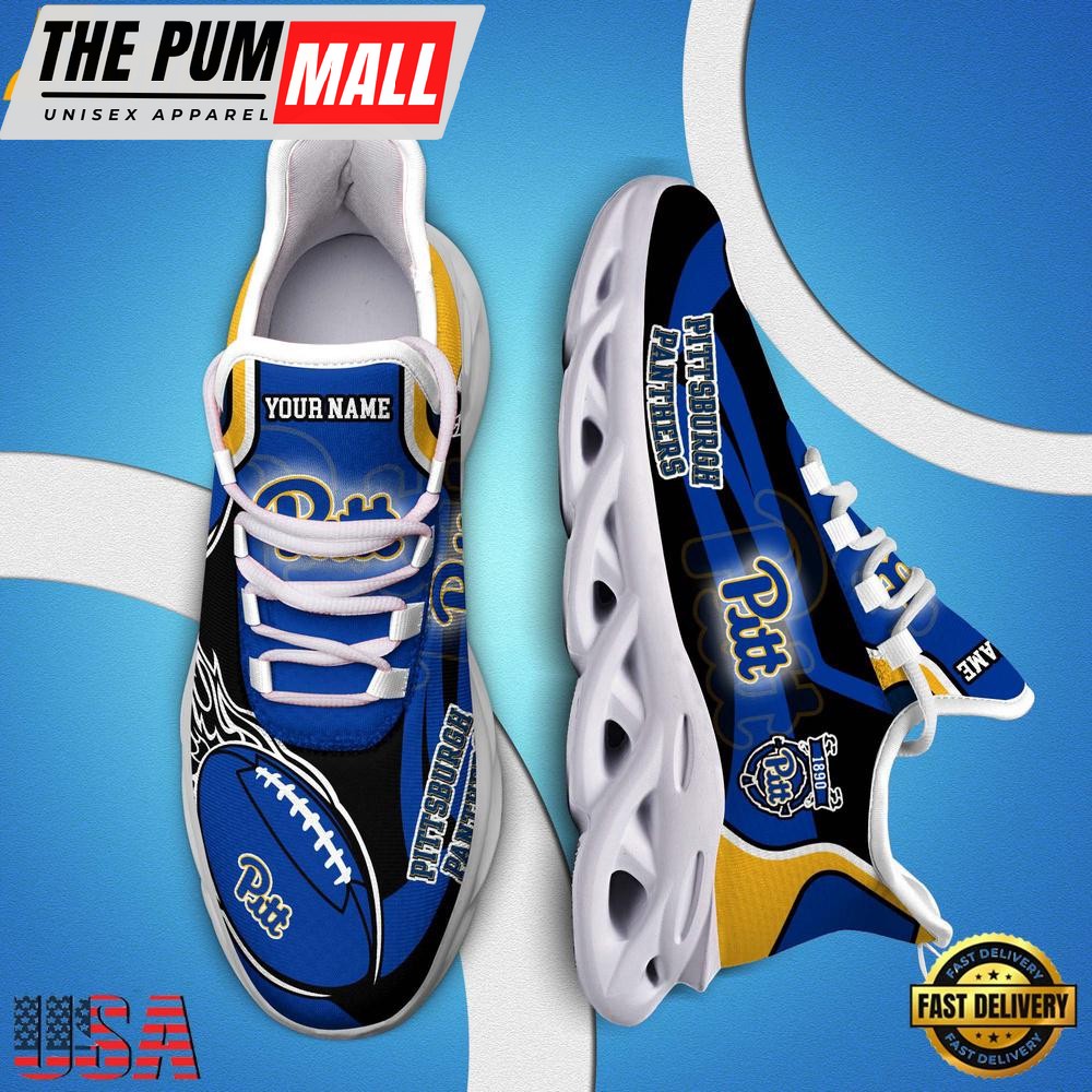 NCAA Custom Name Pittsburgh Panthers Team Sport Max Soul Shoes Running Sneakers
