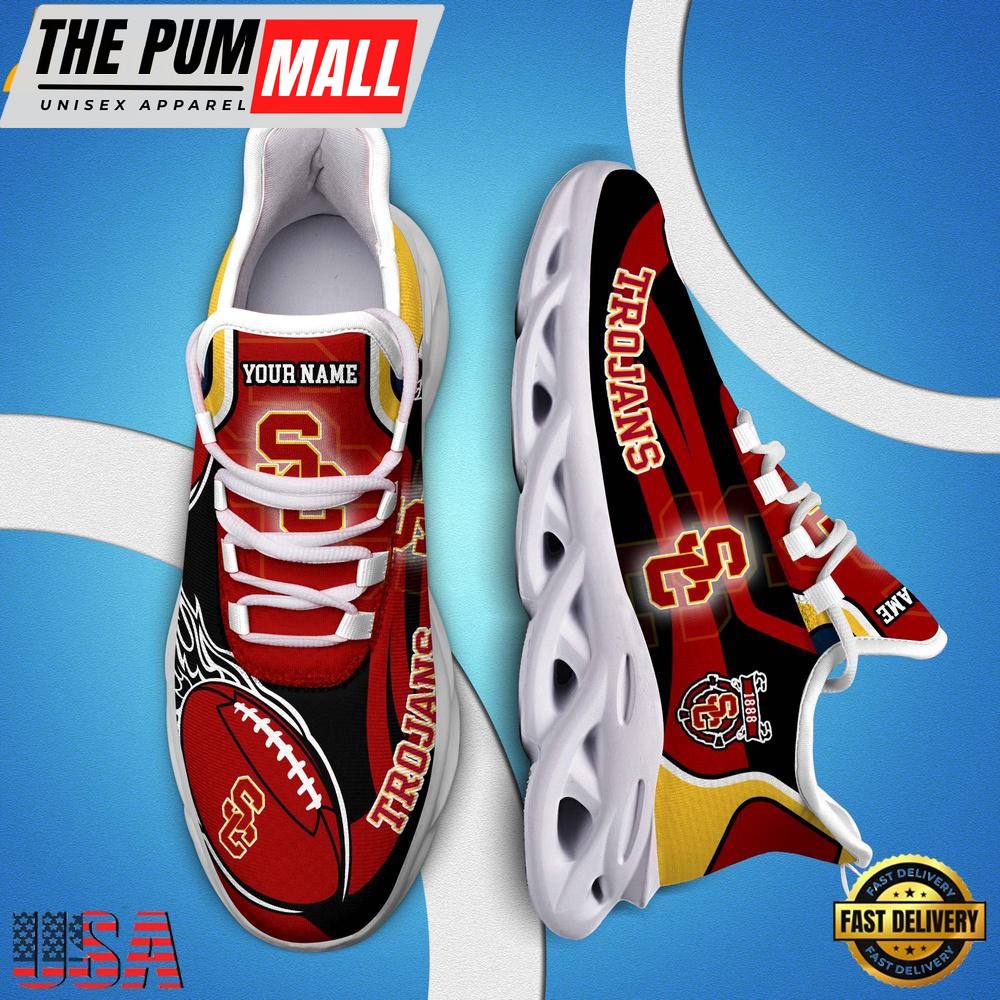 NCAA Custom Name USC Trojans Team Sport Max Soul Shoes Running Sneakers