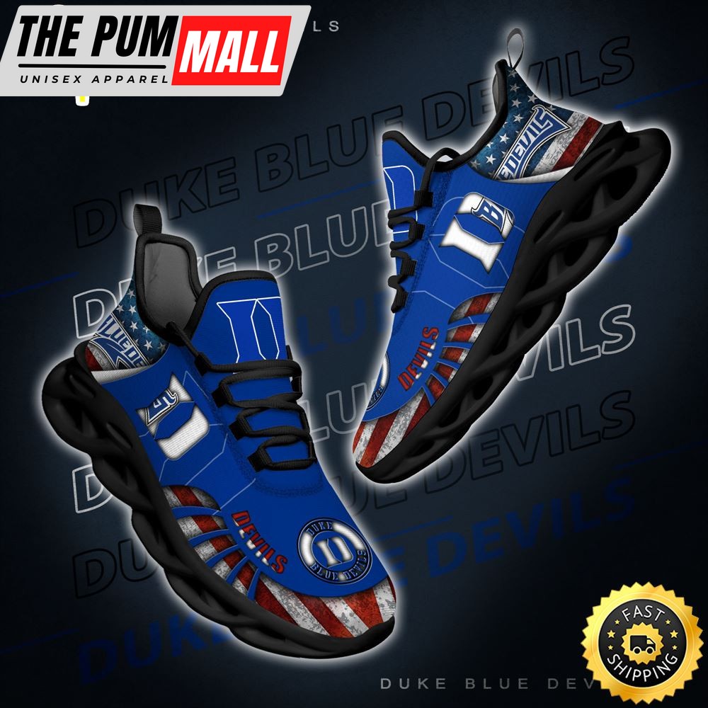 NCAA Duke Blue Devils Black And White Clunky Shoes New Style For Fans