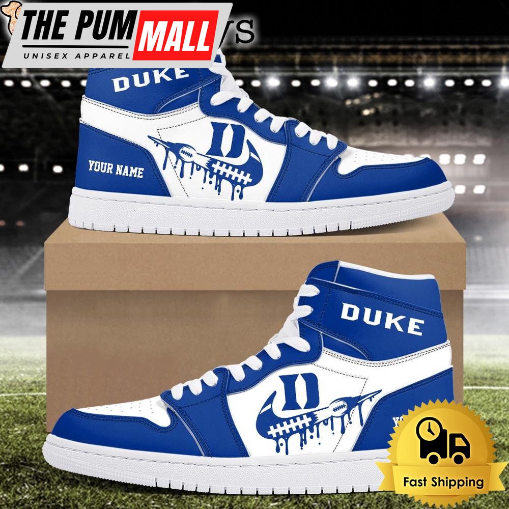 NCAA Duke Blue Devils Grunge Style Custom Air Jd 1 Shoes