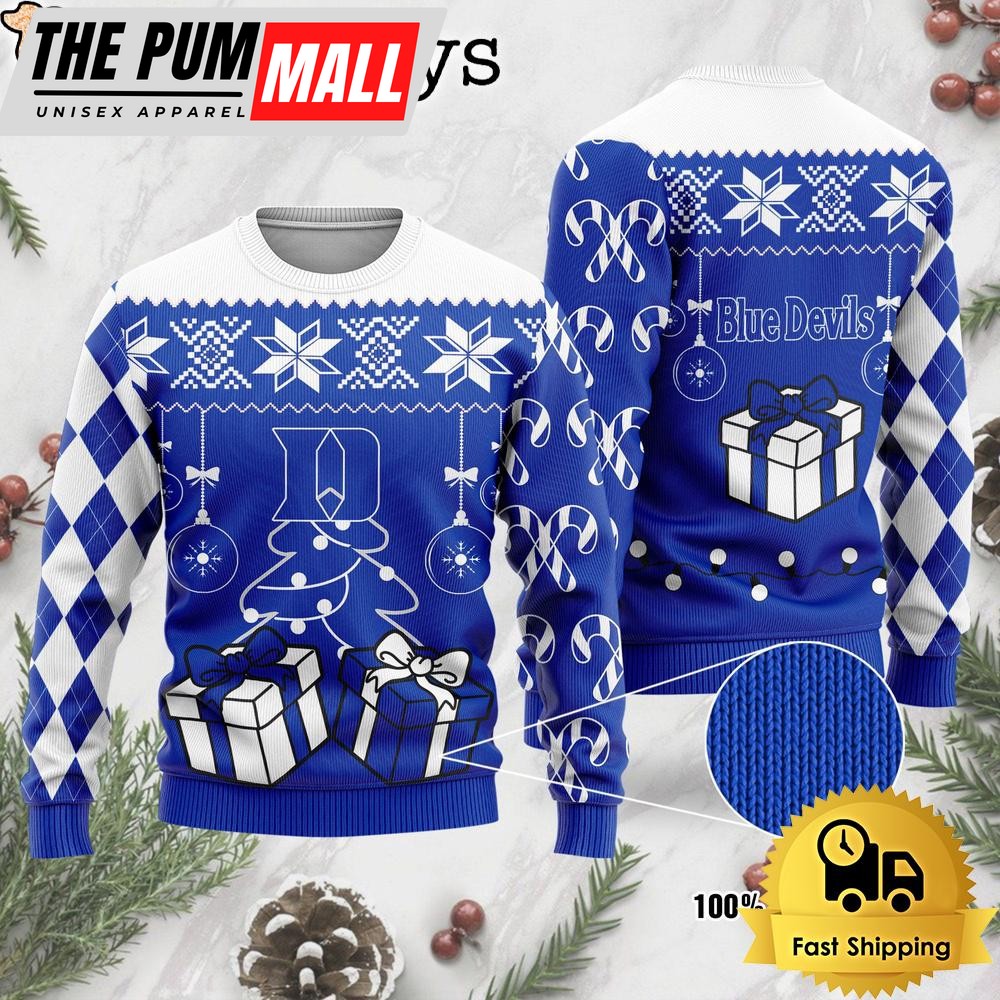 NCAA Duke Blue Devils Tree Christmas Ugly Sweater