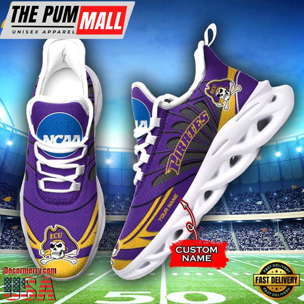 NCAA East Carolina Pirates Custom Name Design Max Soul Shoes Sneakers