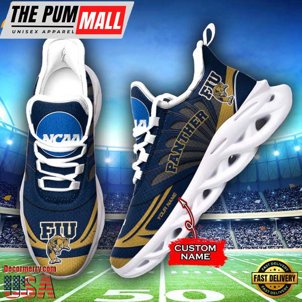 NCAA FIU Golden Panthers Custom Name Design Max Soul Shoes Sneakers