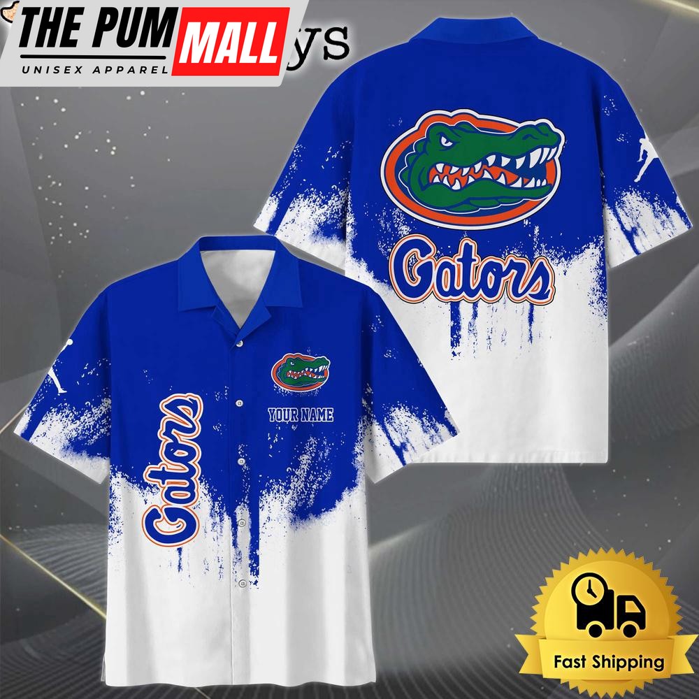 NCAA Florida Gators Custom Paint Splatter Logo Hawaiian Shirt
