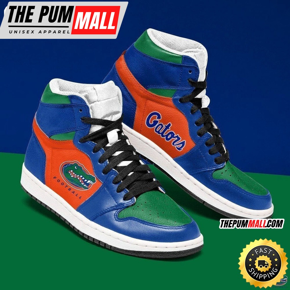 NCAA Florida Gators Green Blue Air Jd 1 High Sneakers