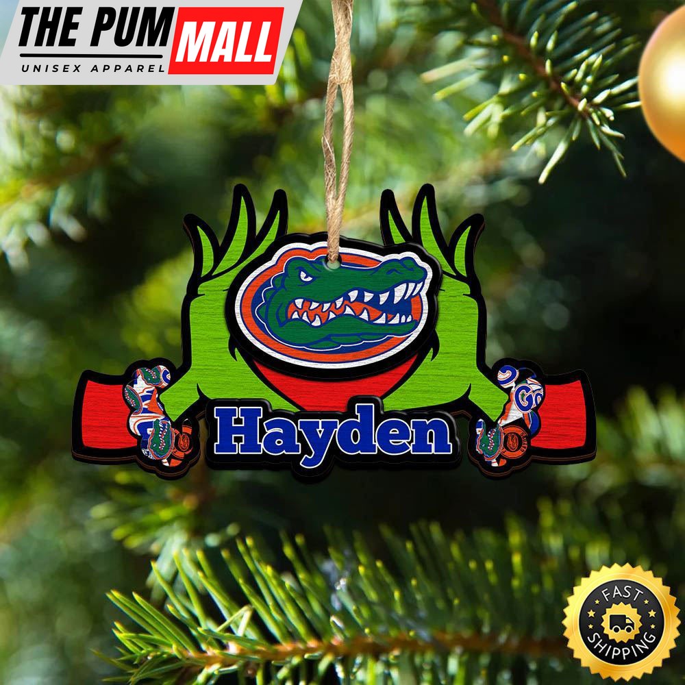 NCAA Florida Gators Grinch Christmas Ornament Personalized Your Name Limited Edition