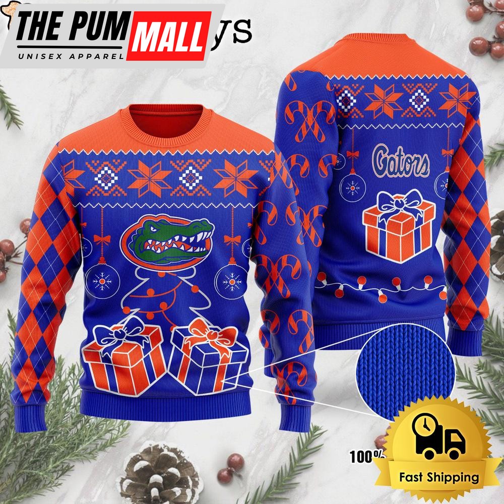 NCAA Florida Gators Tree Christmas Ugly Sweater