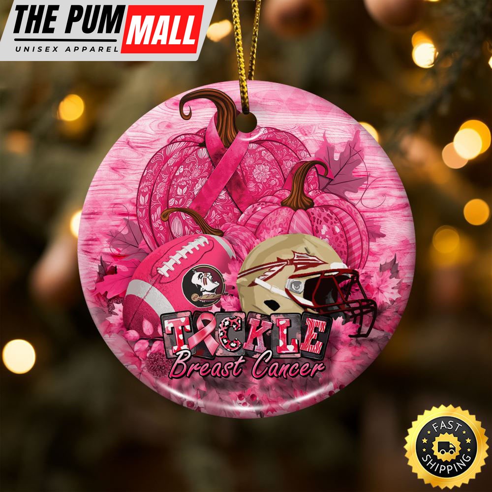 NCAA Florida State Seminoles Breast Cancer And Sport Team Ceramic Ornament Limited Edition