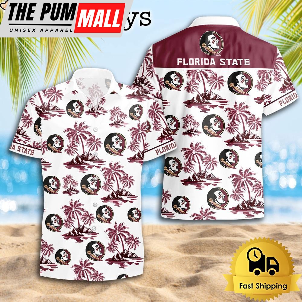 NCAA Florida State Seminoles Coconut Island Logo Hawaiian Shirts