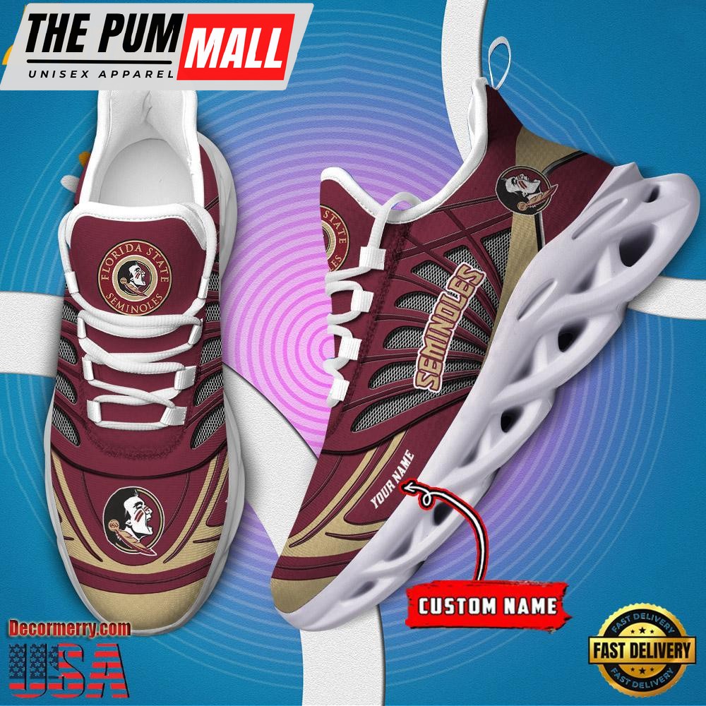 NCAA Florida State Seminoles Custom Name Design Max Soul Shoes Sneaker