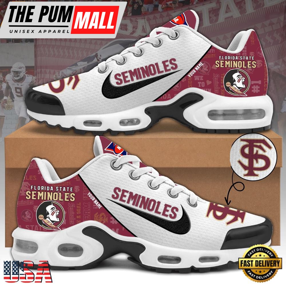 NCAA Florida State Seminoles Football Mascot Symbol Custom Name New Design Air Max Plus Shoes