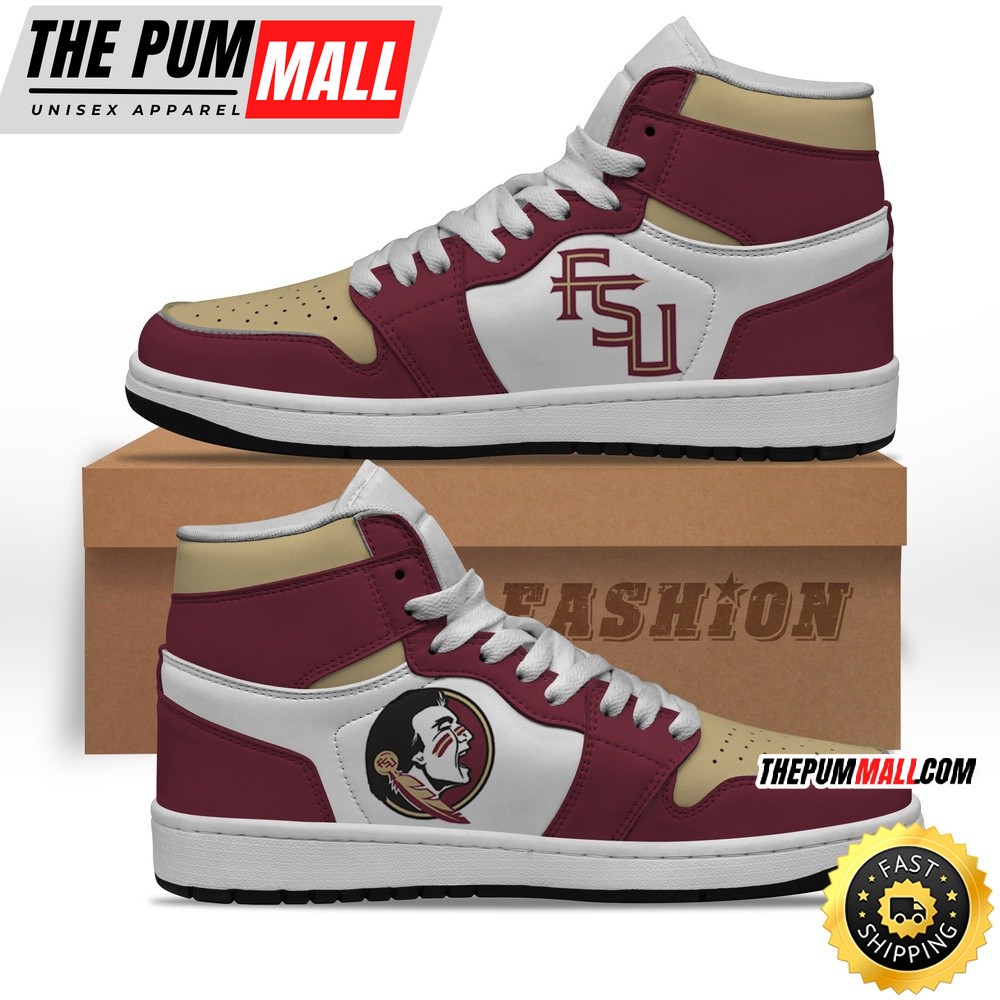 NCAA Florida State Seminoles Garnet Gold Air Jd 1 High Sneakers