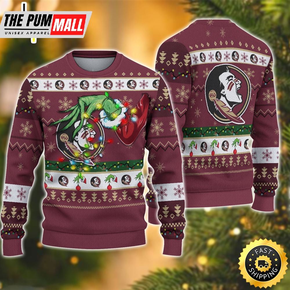 NCAA Florida State Seminoles Grinch Christmas Ugly Sweater