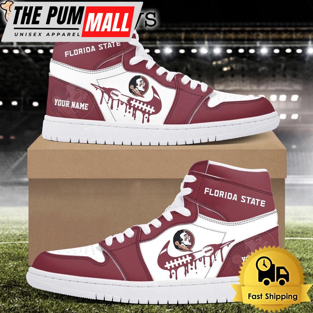 NCAA Florida State Seminoles Grunge Style Custom Air Jd 1 Shoes