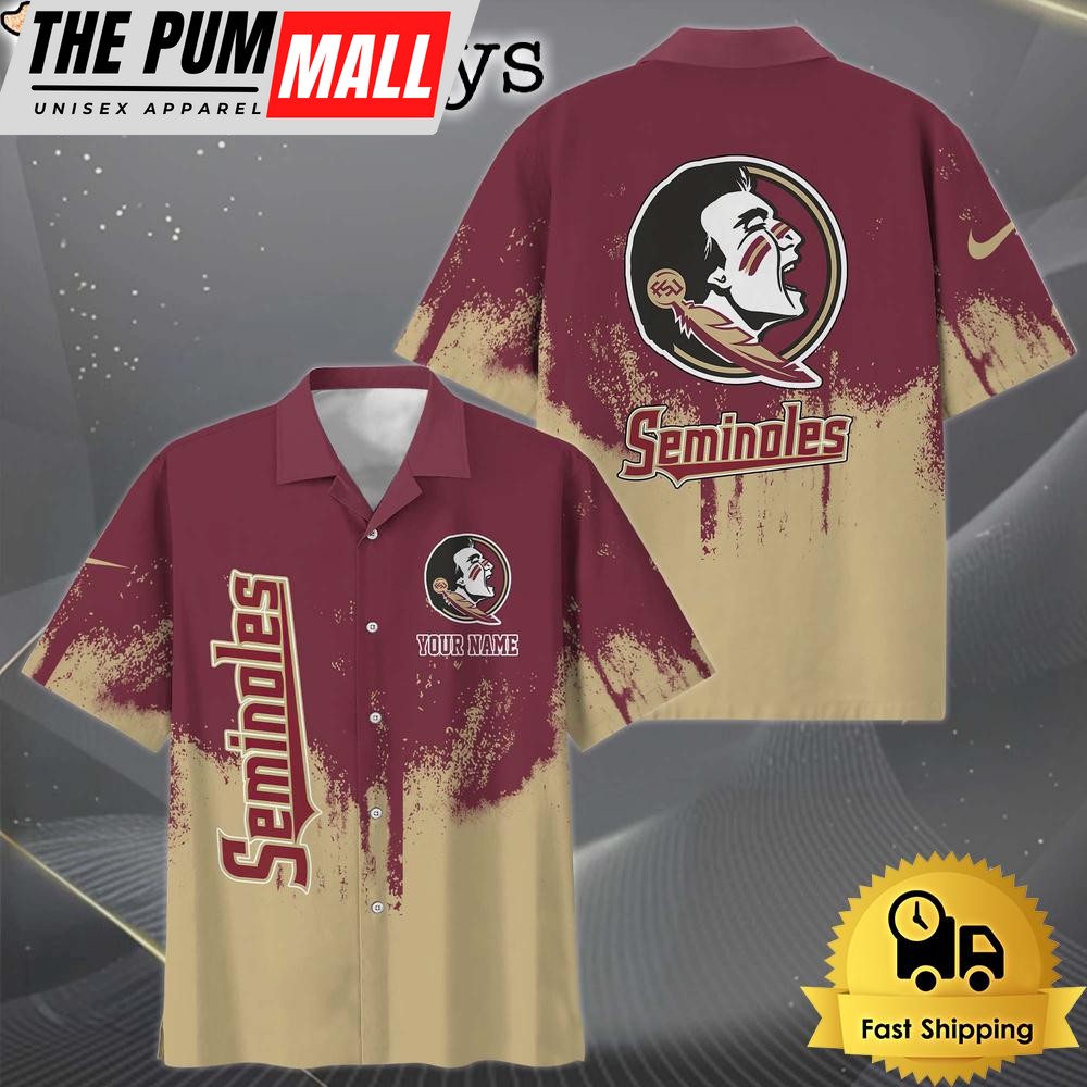 NCAA Florida State Seminoles Paint Splatter Custom Hawaiian Shirt