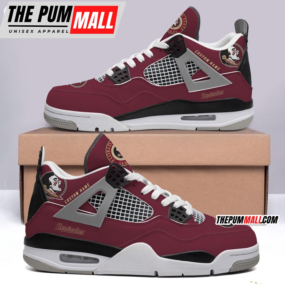 NCAA Florida State Seminoles Sport Team Air Jd 4 Shoes, Personalized AJ4 Sneaker