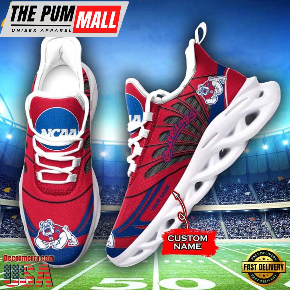 NCAA Fresno State Bulldogs Custom Name Design Max Soul Shoes Sneakers