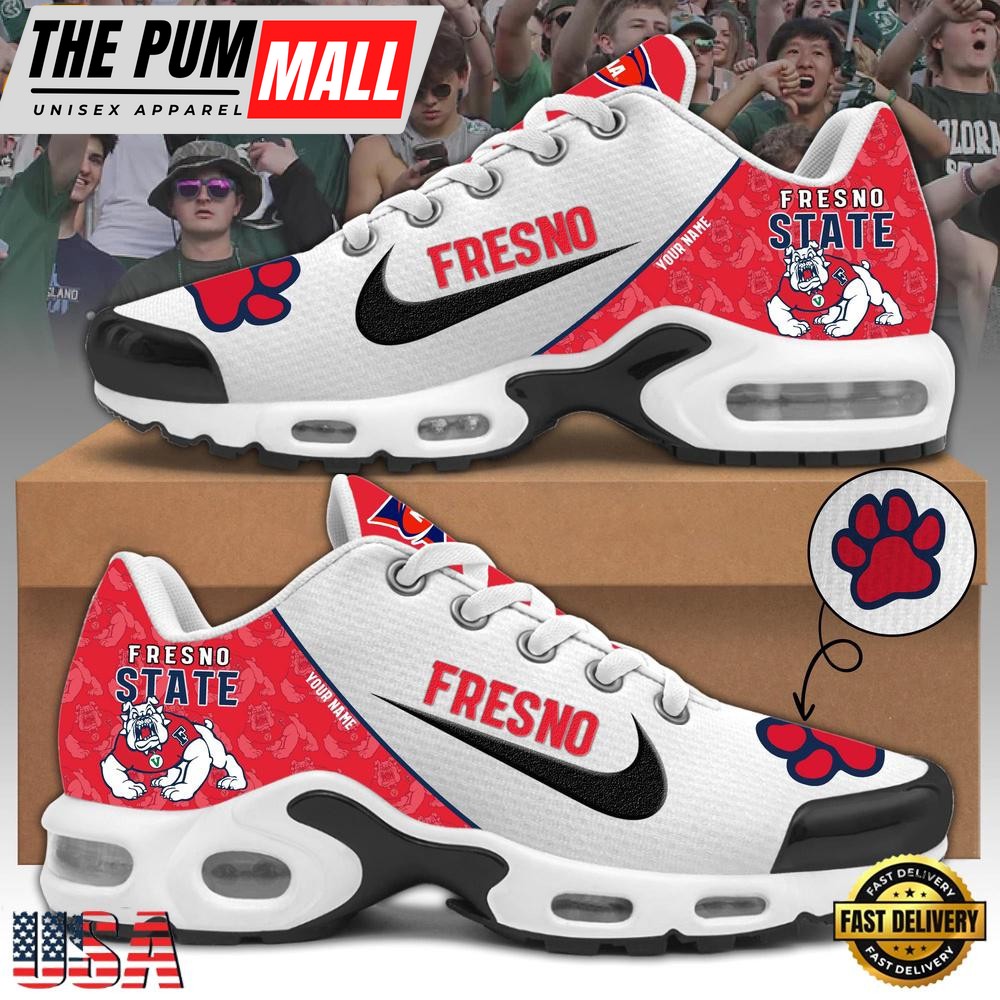NCAA Fresno State Bulldogs Football Mascot Symbol Custom Name New Design Air Max Plus Shoes