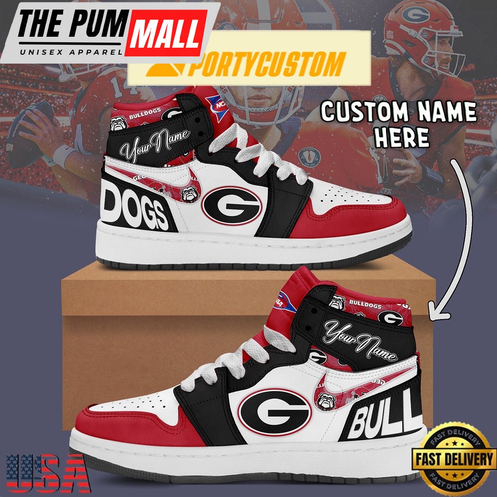 NCAA Georgia Bulldogs Custom Name Air Jd 1 Shoes Running Sneakers For Men Women