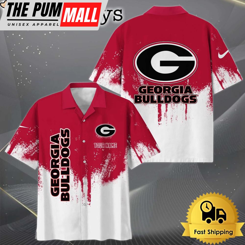 NCAA Georgia Bulldogs Custom Paint Splatter Logo Hawaiian Shirt