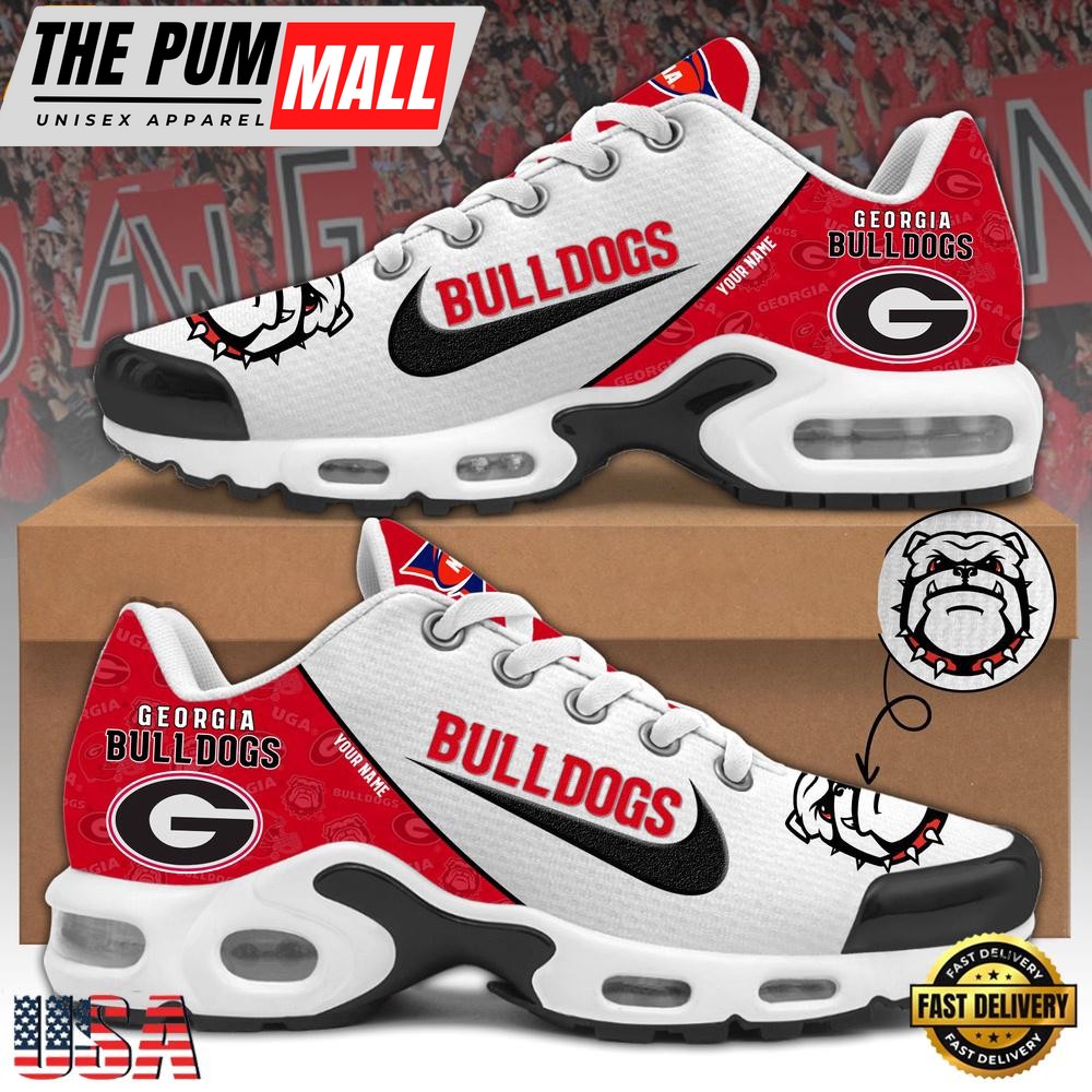 NCAA Georgia Bulldogs Football Mascot Symbol Custom Name New Design Air Max Plus Shoes