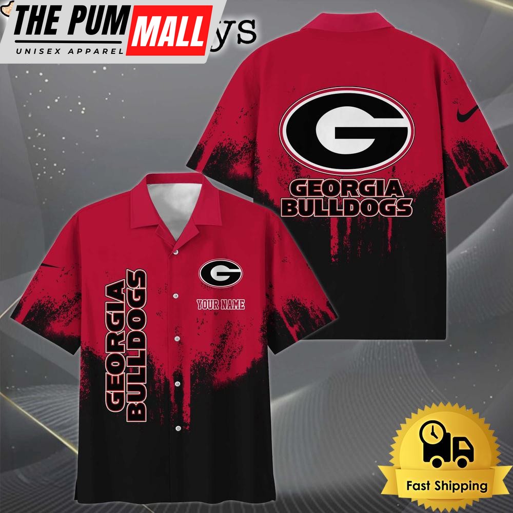 NCAA Georgia Bulldogs Paint Splatter Custom Hawaiian Shirt