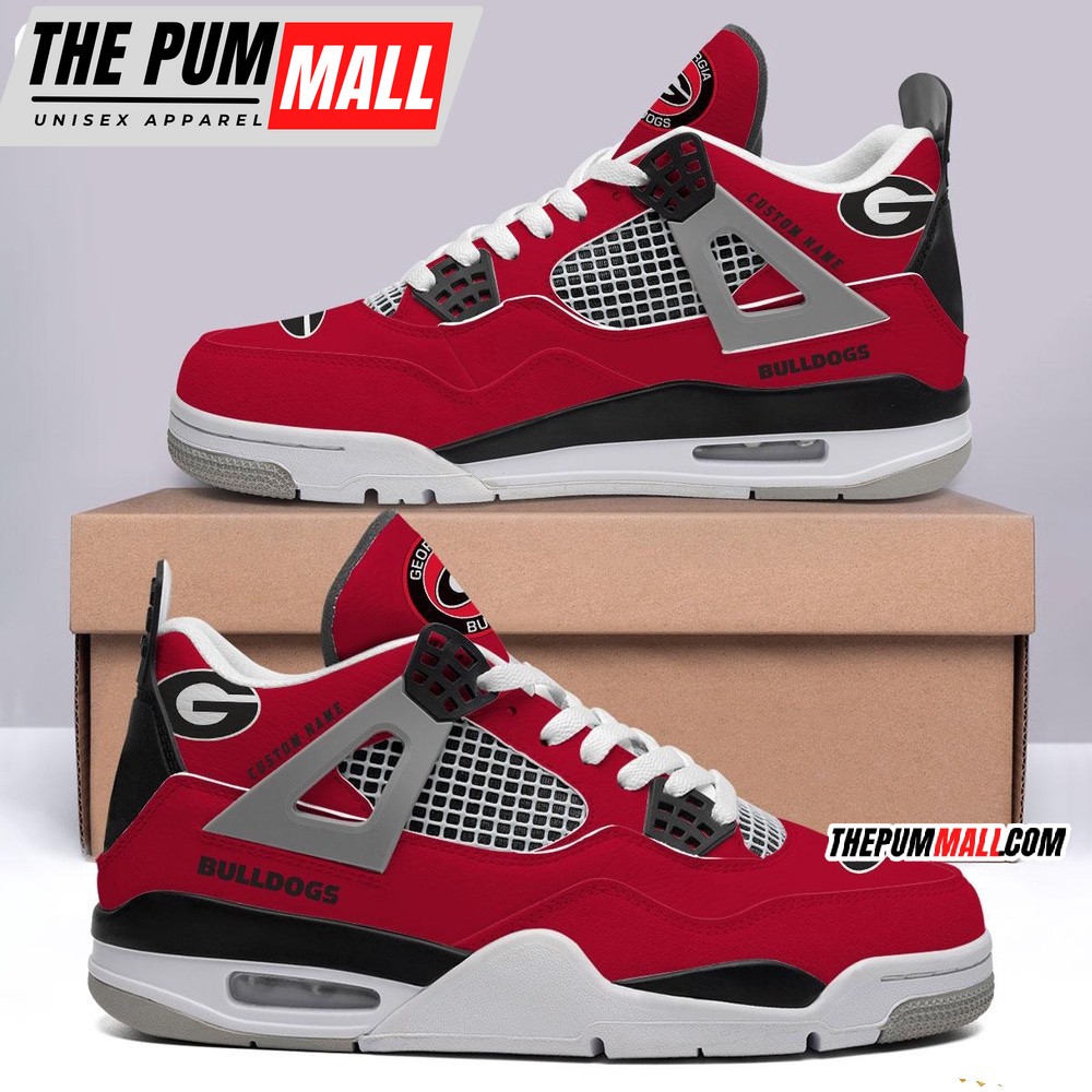 NCAA Georgia Bulldogs Sport Team Air Jd 4 Shoes, Personalized AJ4 Sneaker