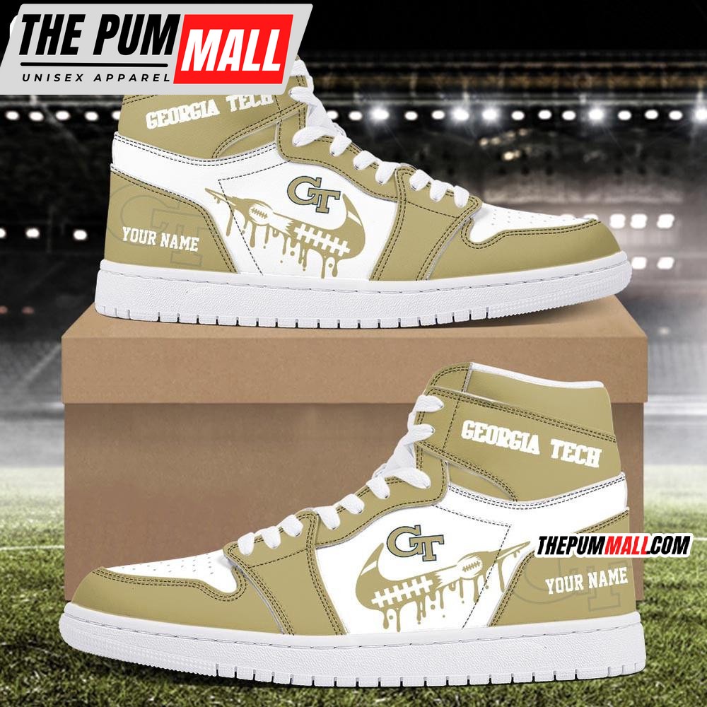 NCAA Georgia Tech Yellow Jackets Sport Team Personalized Air Jd 1 Hightop Shoes