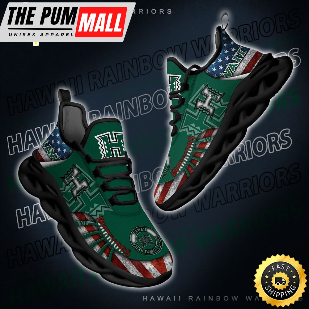 NCAA Hawaii Rainbow Warriors Black And White Clunky Shoes New Style For Fans