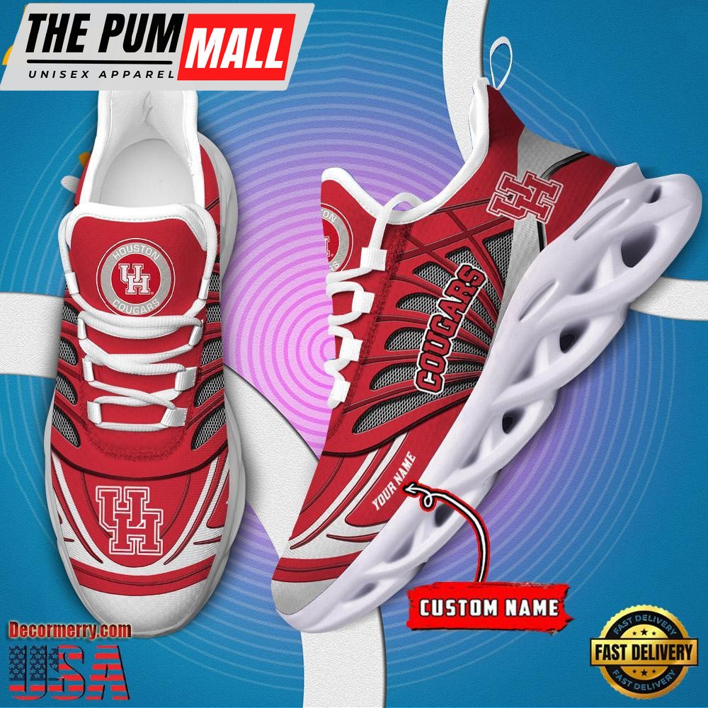 NCAA Houston Cougars Custom Name Design Max Soul Shoes Sneaker