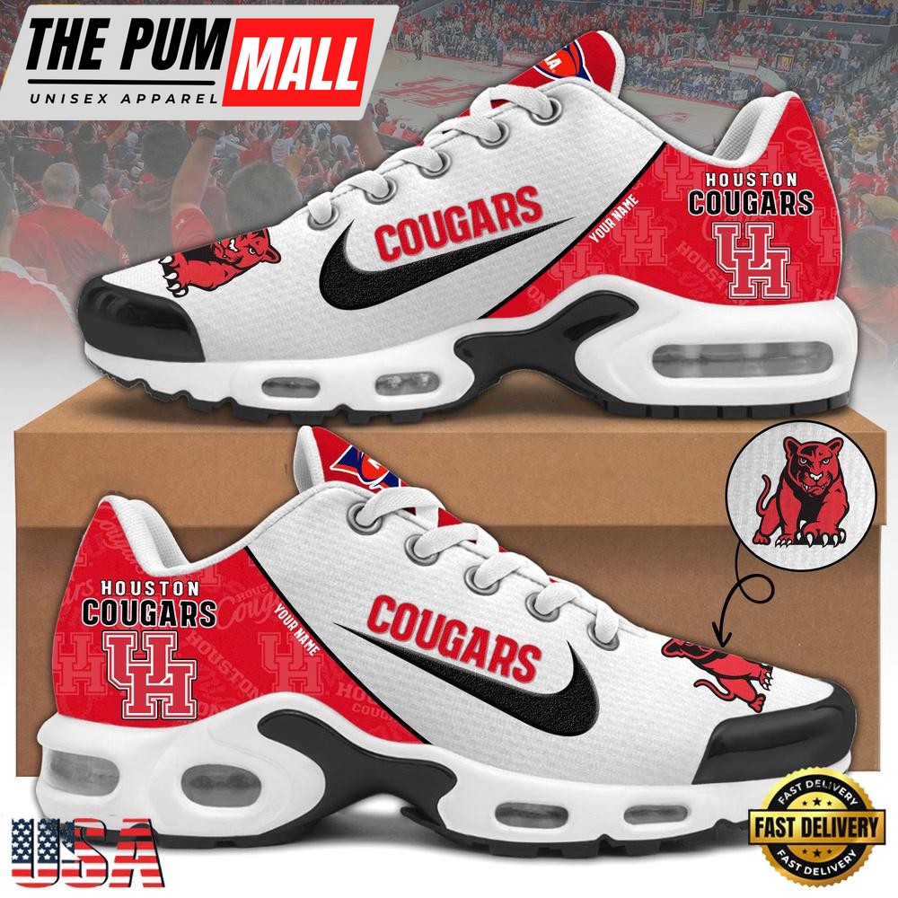 NCAA Houston Cougars Football Mascot Symbol Custom Name New Design Air Max Plus Shoes