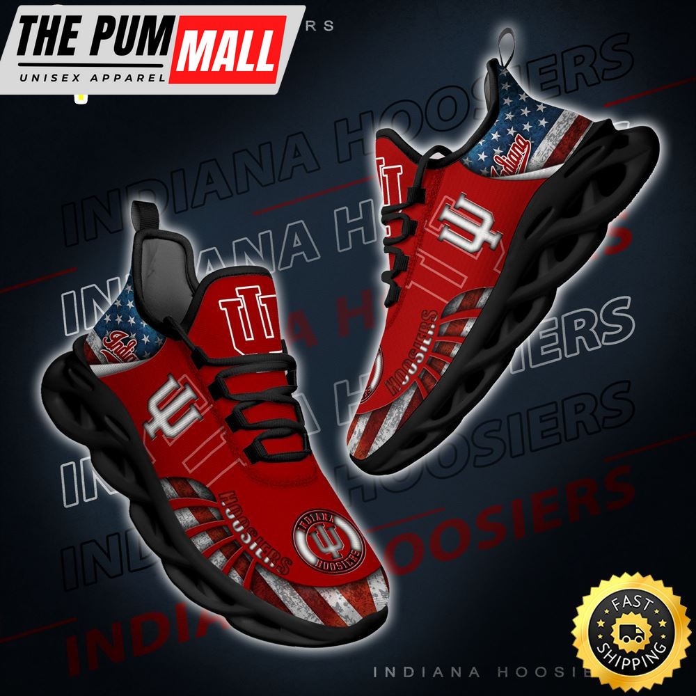 NCAA Indiana Hoosiers Black And White Clunky Shoes New Style For Fans