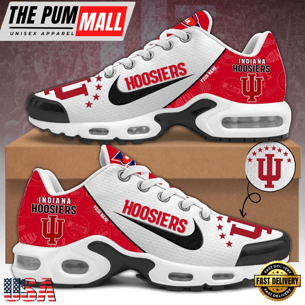 NCAA Indiana Hoosiers Football Mascot Symbol Custom Name New Design Air Max Plus Shoes