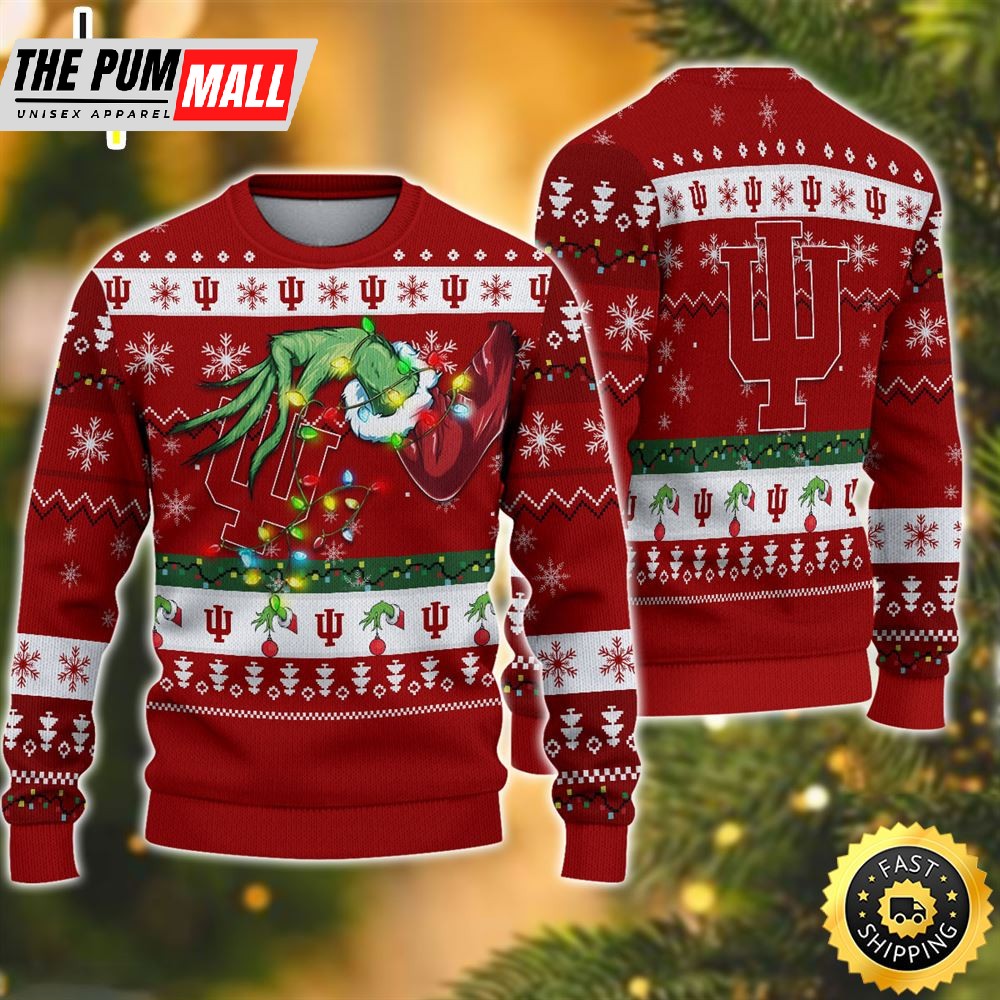NCAA Indiana Hoosiers Grinch Christmas Ugly Sweater