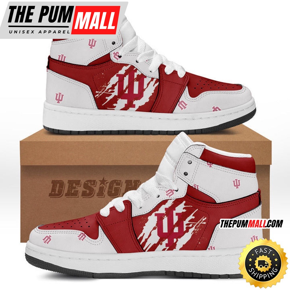 NCAA Indiana Hoosiers White Crimson Air Jd 1 High Sneakers
