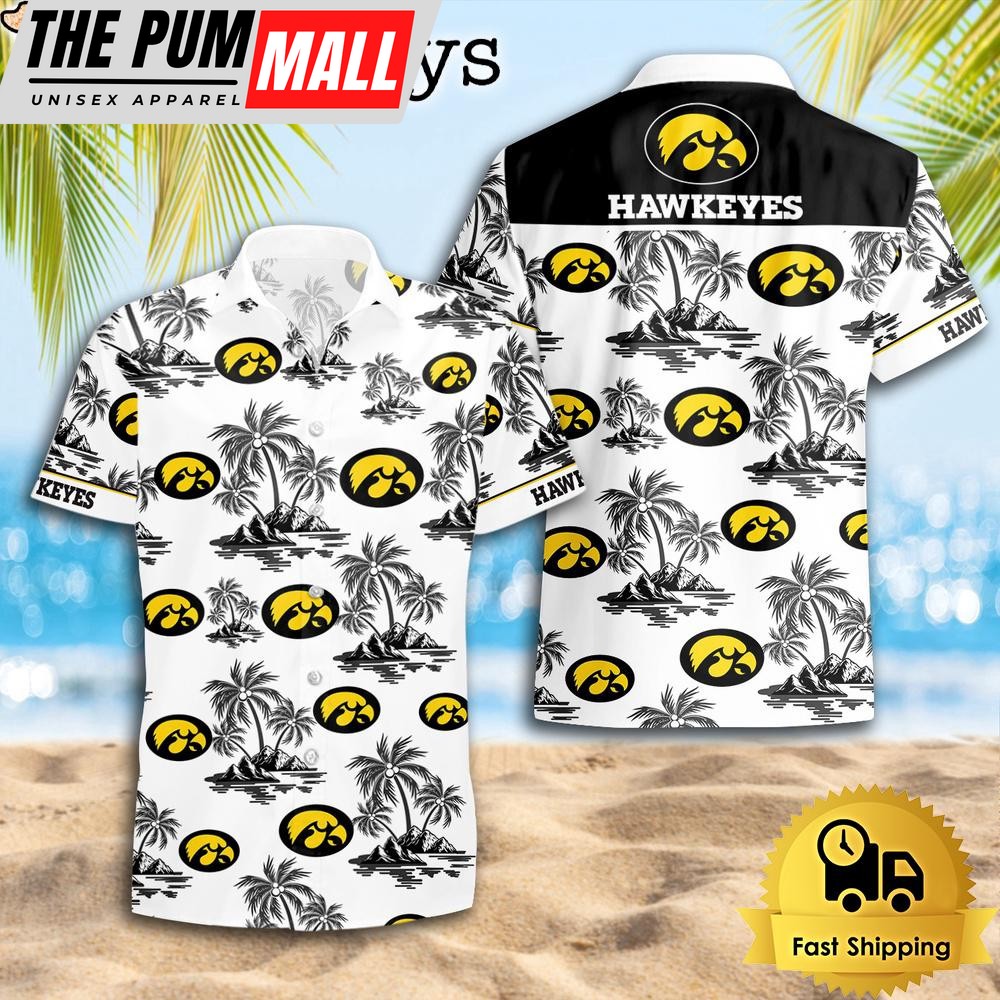 NCAA Iowa Hawkeyes Coconut Island Logo Hawaiian Shirts