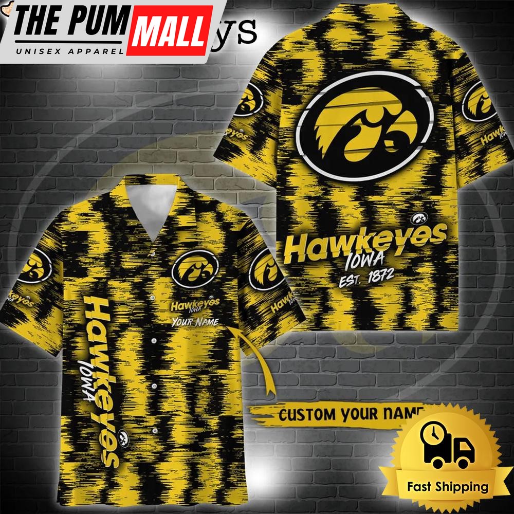 NCAA Iowa Hawkeyes Custom Ikat Hawaiian Shirt