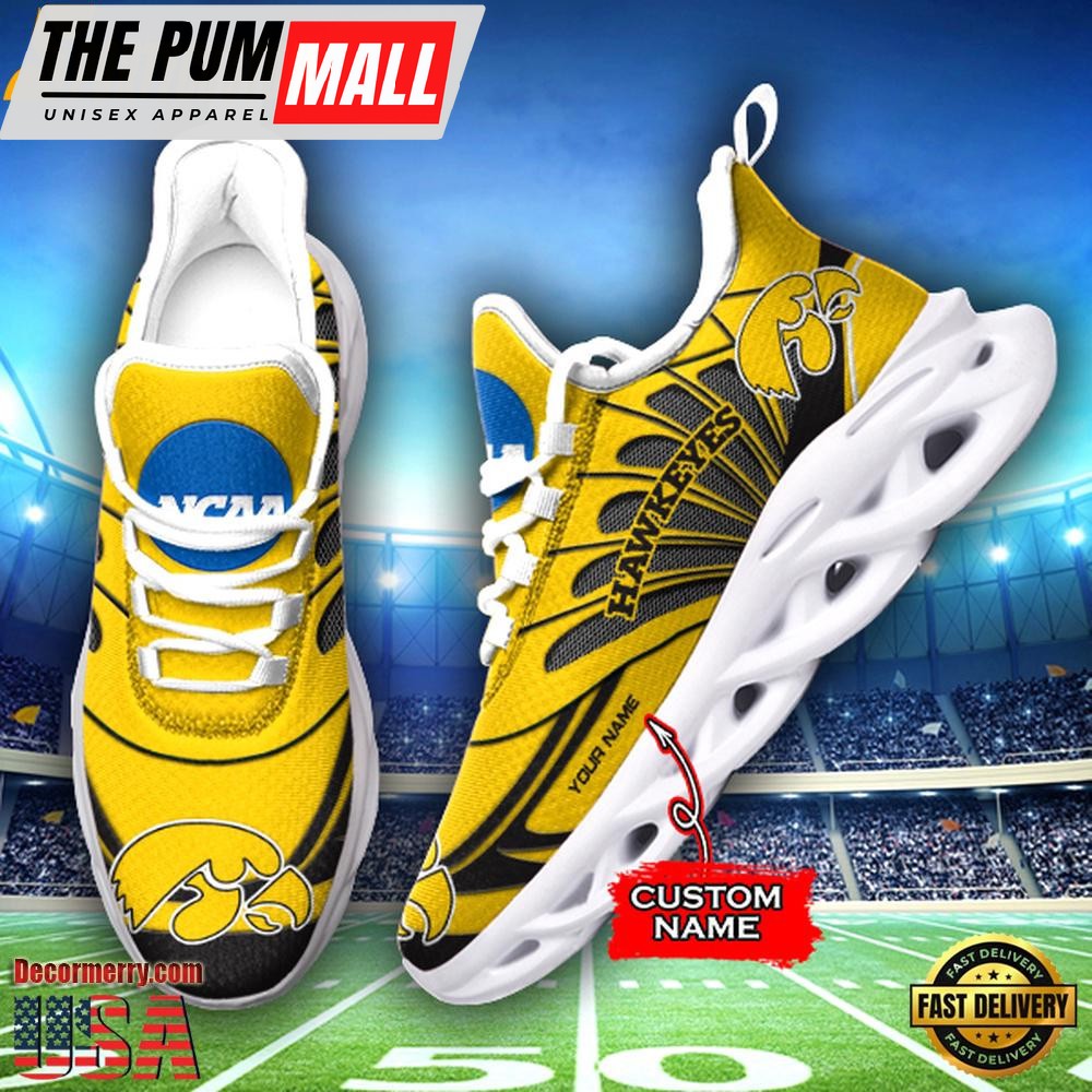 NCAA Iowa Hawkeyes Custom Name Design Max Soul Shoes Sneakers