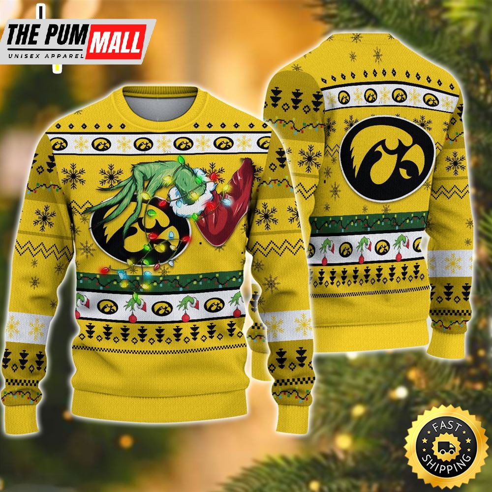 NCAA Iowa Hawkeyes Grinch Christmas Ugly Sweater