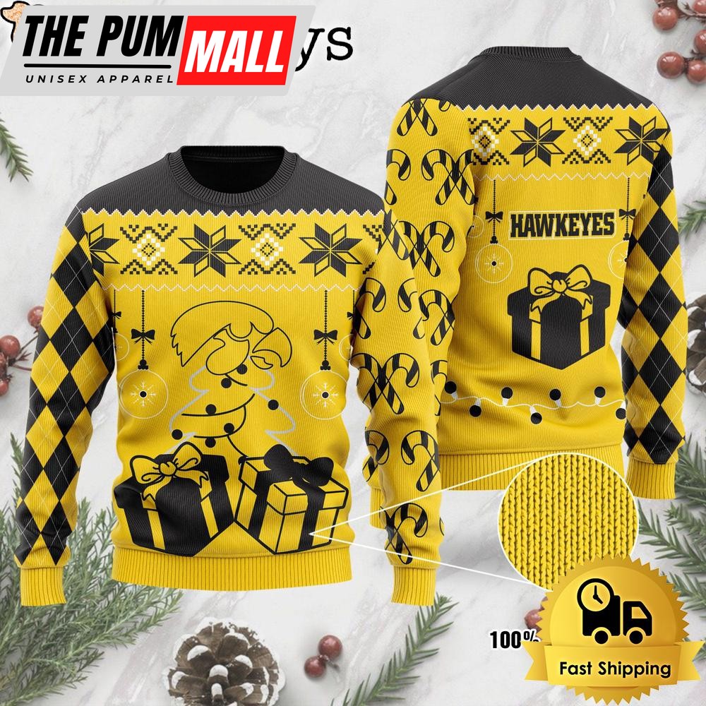NCAA Iowa Hawkeyes Tree Christmas Ugly Sweater