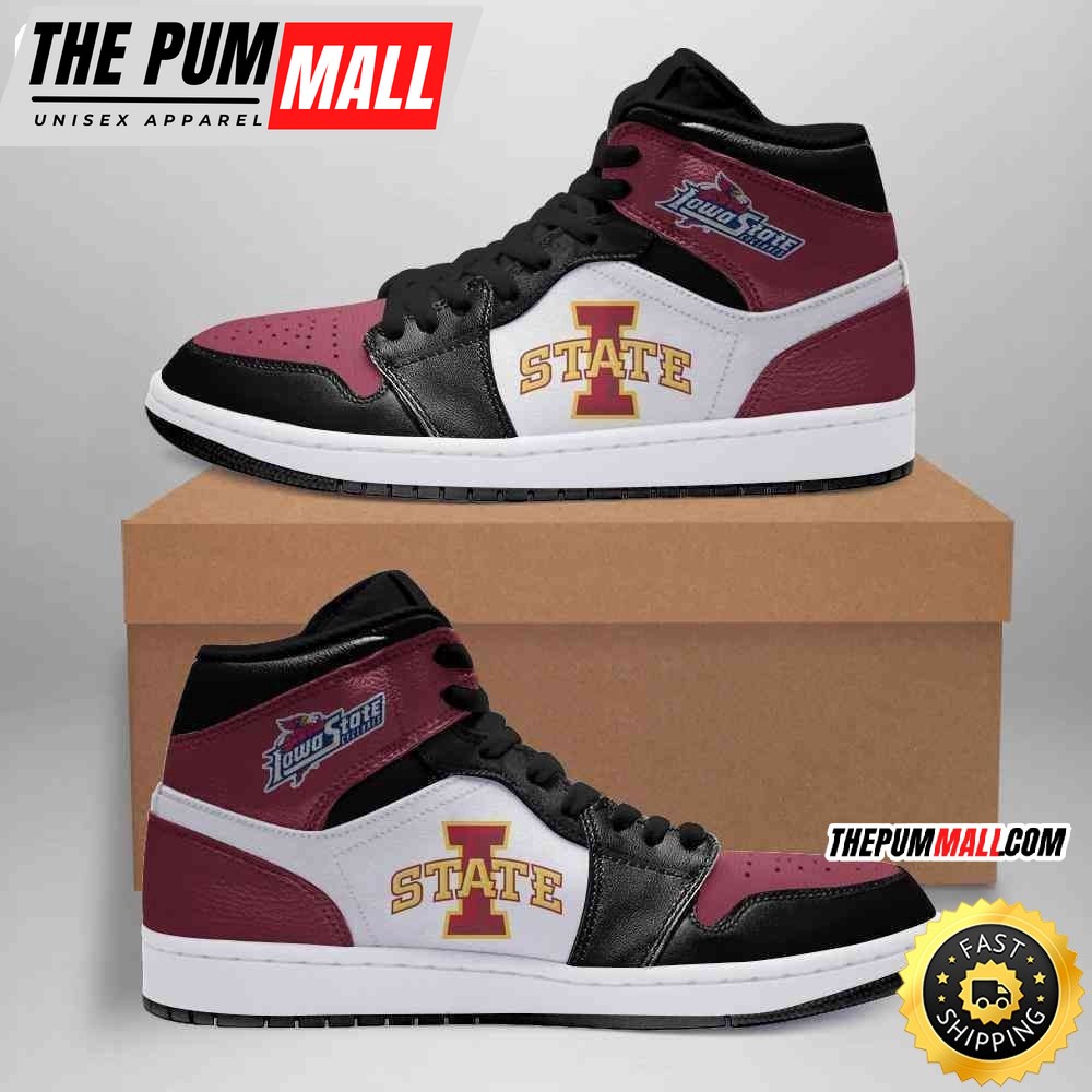 NCAA Iowa State Cyclones Cardinal Black Air Jd 1 High Sneakers