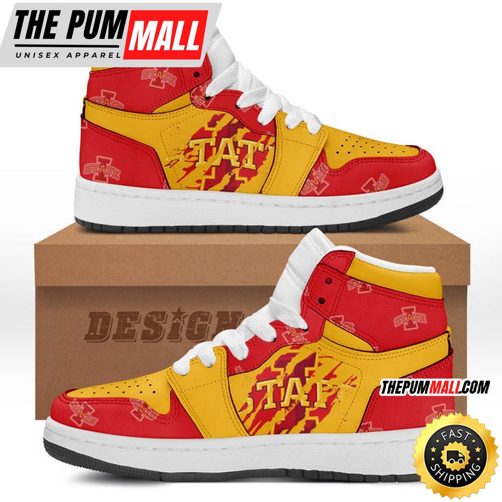 NCAA Iowa State Cyclones Cardinal Gold Air Jd 1 High Sneakers Legendary Air Jd Footwear