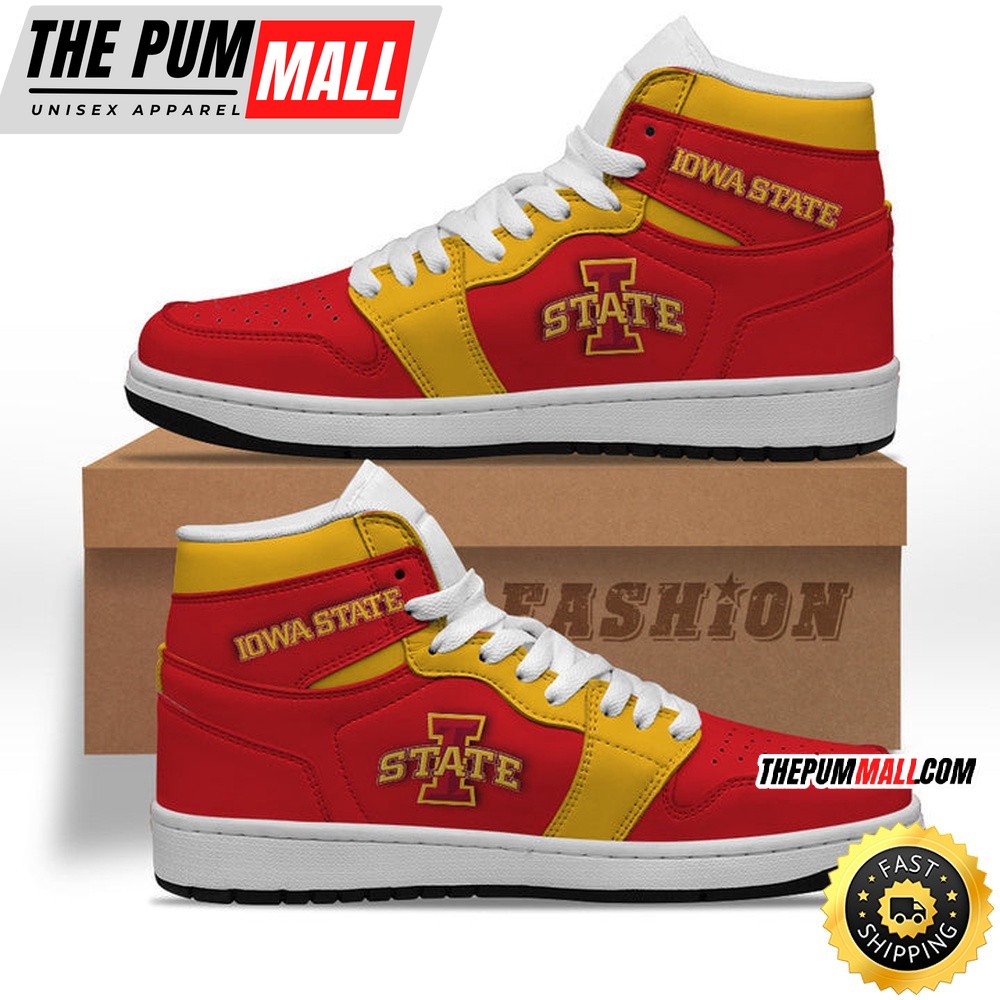 NCAA Iowa State Cyclones Cardinal Gold Air Jd 1 High Sneakers
